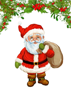 Santa Claus Holding Gift Sack