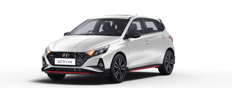 White Hyundai i20 N Line Premium Hatchback Free PNG