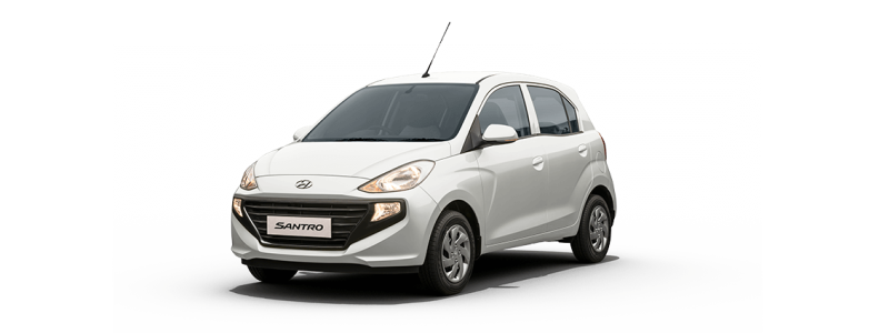 White Hyundai Santro Hatchback Car Free PNG