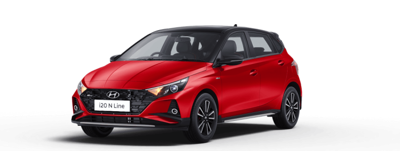 Red Hyundai i20 N Line Sporty Car Free PNG