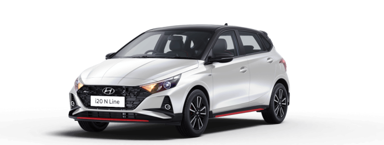 White Hyundai i20 N Line Hatchback Free PNG