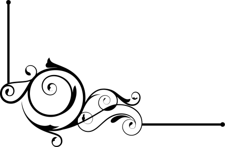 Black Floral Corner Border Decoration Free PNG