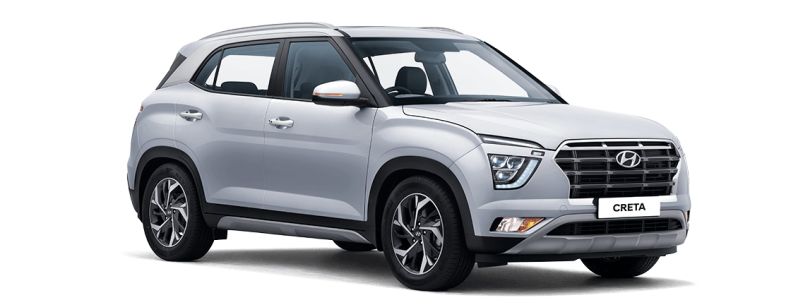 Silver Hyundai Creta SUV Front Angle Free PNG