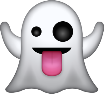 Cute Ghost Emoji With Tongue Out Free PNG