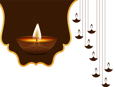 Hanging Diya Lamps Festive Background Free PNG