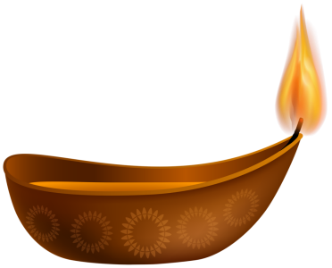 Traditional Burning Diya Lamp Free PNG