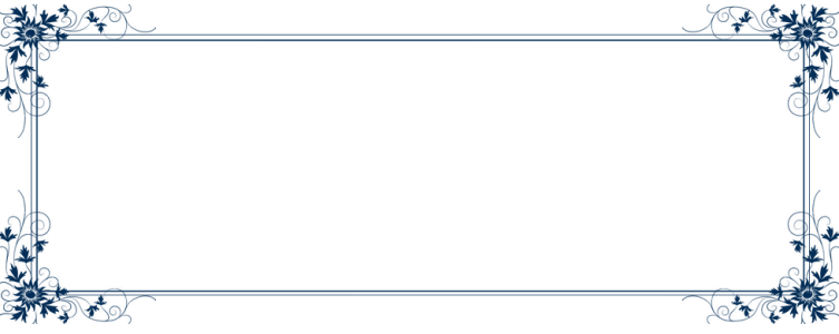 Elegant Blue Floral Rectangular Border Clipart