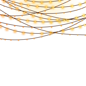 Glowing Yellow String Lights Decoration Clipart