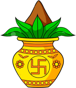 Traditional Kalash with Coconut and Leaves Free PNG