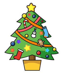 Cartoon Decorated Christmas Tree Clipart