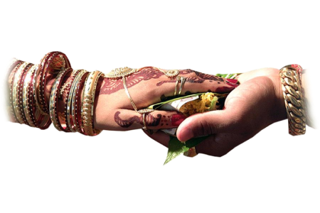 Bride and Groom Hands Holding Ritual Clipart