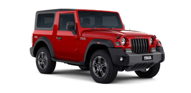 Mahindra Thar Red 4x4 Jeep PNG Image