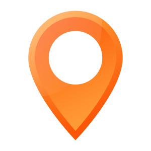 Orange Gradient Sharp Map Pin Transparent