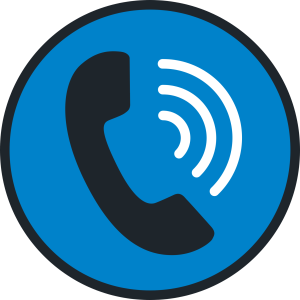 Blue Circle Phone Receiver Icon Free PNG