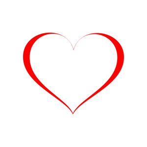 Red Heart Outline Shape Free PNG