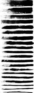 Black Grunge Paint Brush Strokes Set