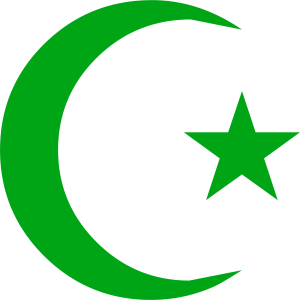 Islamic Green Moon and Star Free PNG