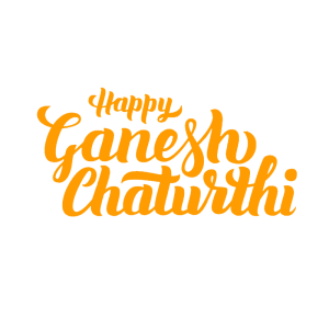 Happy Ganesh Chaturthi Typography Free PNG