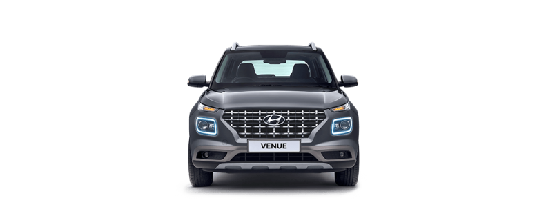 Hyundai Venue Grey Front View Free PNG