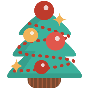 Christmas Tree Flat Vector Free PNG