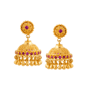 Gold Jhumka Earrings PNG Image