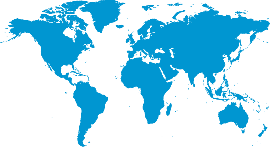 World Map Blue Silhouette PNG Image