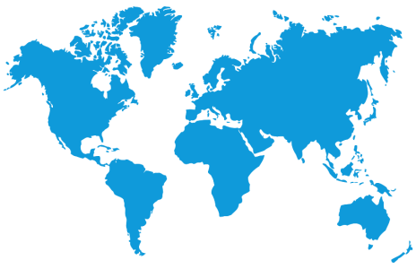 World Map Blue Flat PNG Image