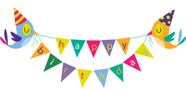 Happy Birthday Bunting Birds Clipart