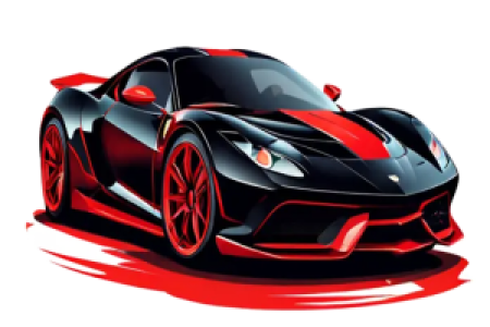 Red and Black Sports Car PNG Image