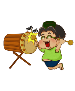 Cartoon Boy Playing Drum Clipart