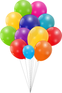 Glossy Colorful Balloons Bouquet Free PNG