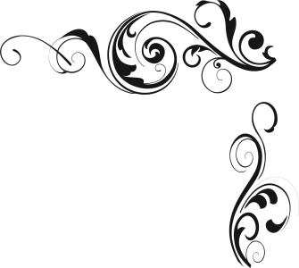 Black Floral Corner Border Free PNG