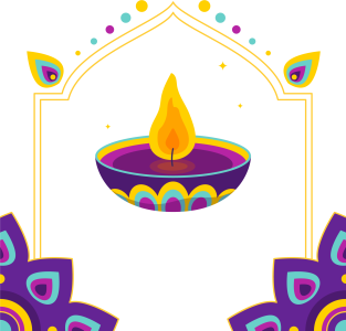 Diwali Diya Lamp Graphic Free PNG