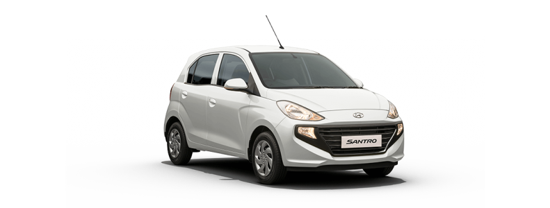 Hyundai Santro White Hatchback Car PNG Image