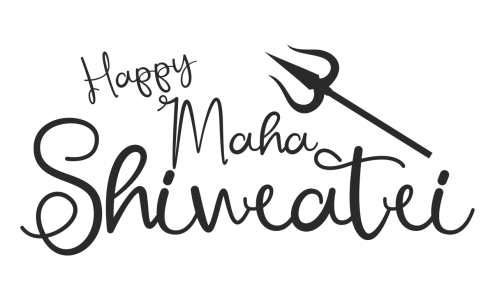 Happy Maha Shivratri Calligraphy with Trishul PNG