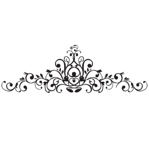 Elegant Black Floral Header Decoration PNG