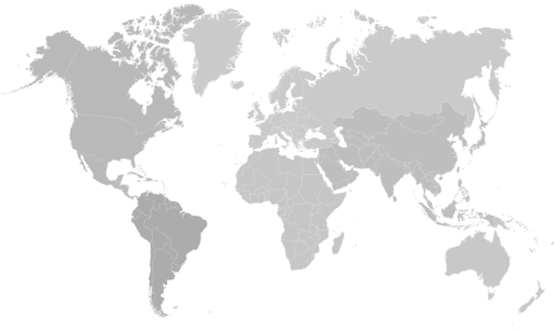Grey World Map Silhouette High Res PNG