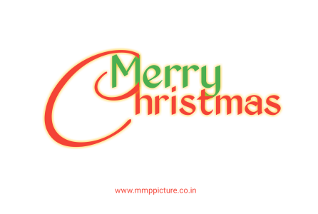 Merry Christmas Colorful Typography Text PNG