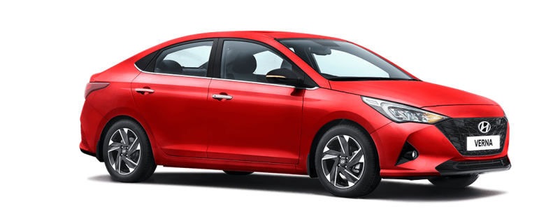 Hyundai Verna Fiery Red Side Profile PNG