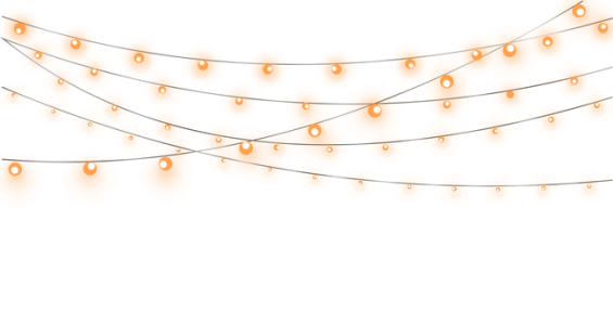 Orange String Lights Free PNG
