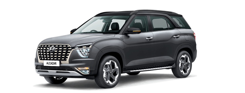 Hyundai Alcazar Grey Side View PNG