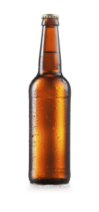 Brown Beer Bottle with Condensation PNG