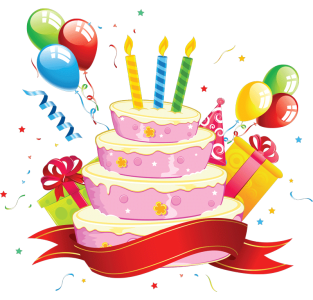 Happy Birthday Cake with Candles Clipart