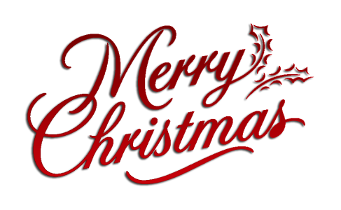 Merry Christmas Red Typography Clipart