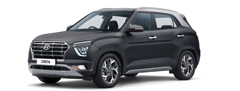 Hyundai Creta Dark Grey Side View PNG
