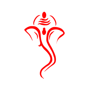 Red Lord Ganesha Line Art PNG Image