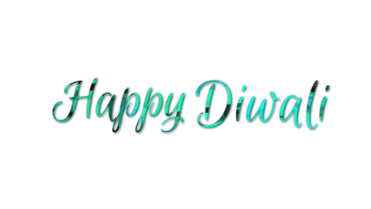 Happy Diwali Turquoise Text PNG Image