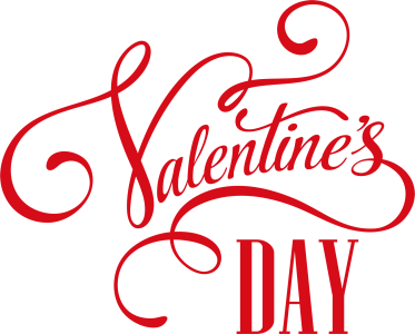 Valentine's Day Red Calligraphy PNG