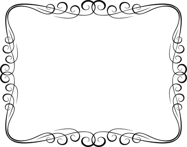 Simple Floral Corner Frame Black PNG
