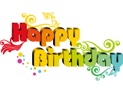3D Colorful Happy Birthday Text PNG